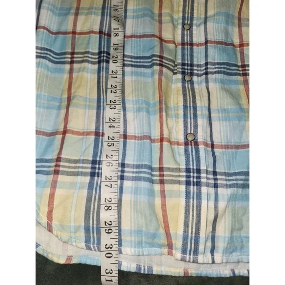 Lucky Brand Western Button Up Shirt Men's XL Pearl Snaps Long Sleeve Plaid - Picture 7 of 8